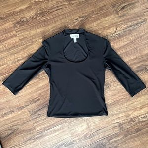 Joseph Ribkoff Black Round Neck Tee, Size 6 (S)